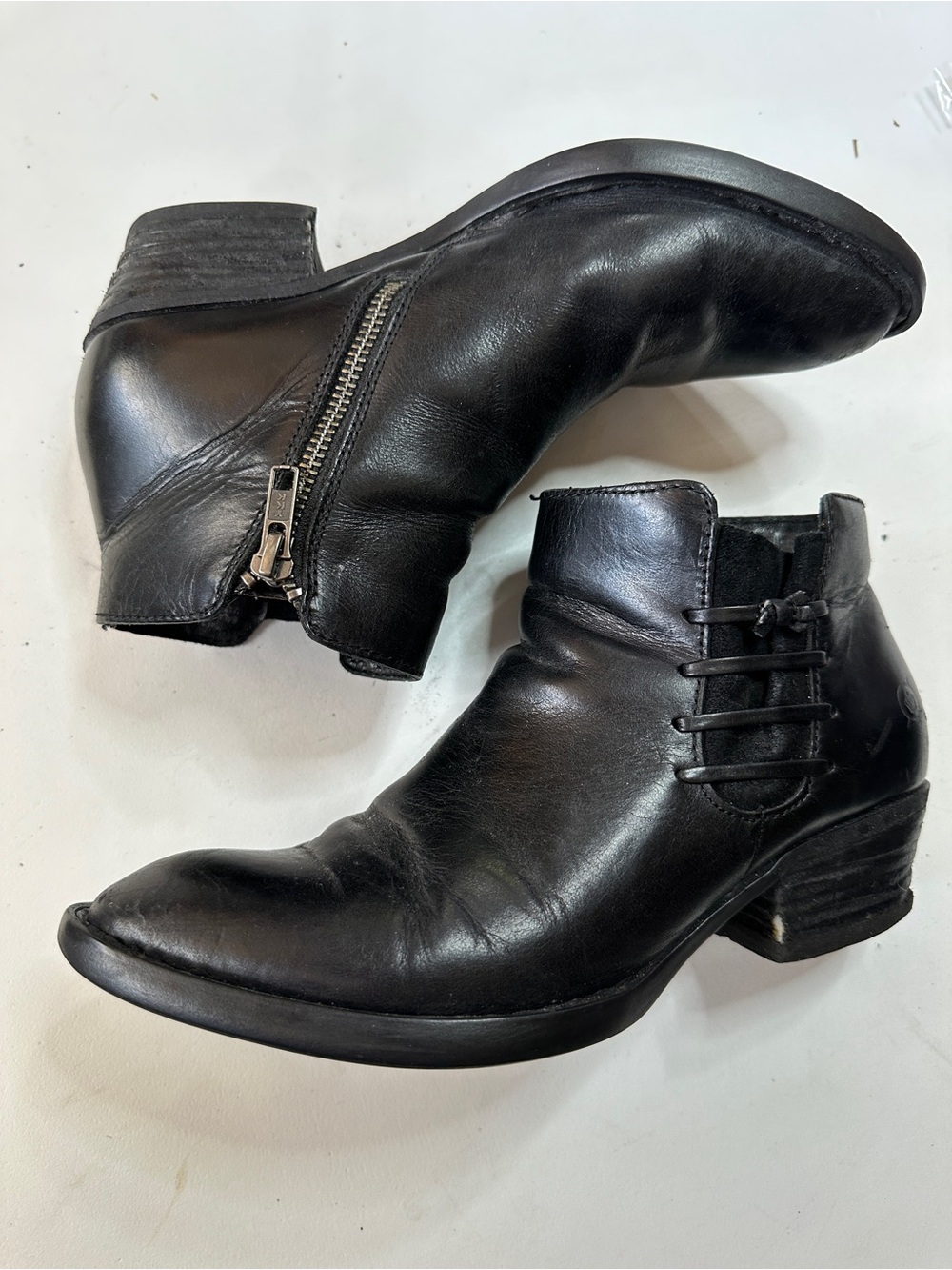 Black Leather Ankle Boots